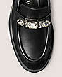 Stuart Weitzman,Palmer Pendant Loafer,Loafer,Leather,Black,top down View