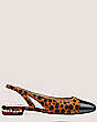 Stuart Weitzman,Pearl Slingback,Flat,Spotted cheetah calf hair & patent,Toffee & Black,Front View