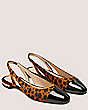 Stuart Weitzman,Pearl Slingback,Flat,Spotted cheetah calf hair & patent,Toffee & Black,Angle View