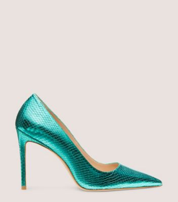 Stuart Weitzman,STUART 100 PUMP,Turquoise,Front View