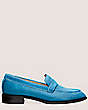 Stuart Weitzman,Palmer Sleek Loafer,Loafer,Calf hair,Atlantic Blue,Front View