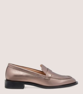 Metallic on sale leather loafers