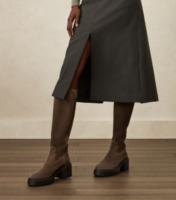 Stuart Weitzman,SOHO KNEE-HIGH BOOT,Rubber,Boots,Day Party,Brown