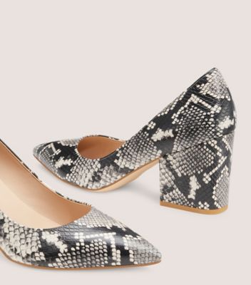 Stuart Weitzman,Avenue 75 Sleek Block Pump,Pump,Snake printed leather,Natural,Detailed View