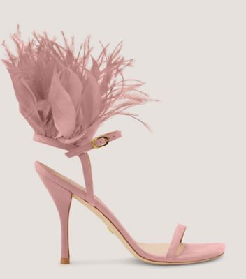 Stuart Weitzman,Plume 100 Sandal,Sandal,Suede & feather,