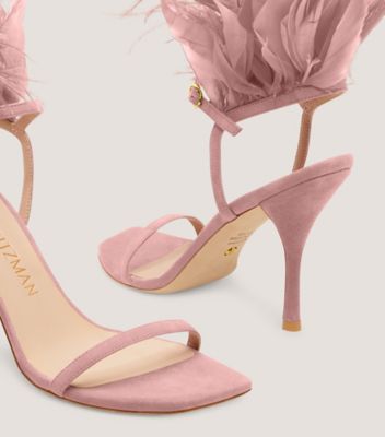 Stuart Weitzman,Plume 100 Sandal,Sandal,Suede & feather,
