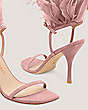 Stuart Weitzman,Plume 100 Sandal,Sandal,Suede & feather,Poudre,Detailed View
