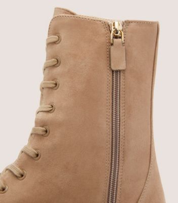 Stuart Weitzman,BEDFORD SLEEK LACE-UP BOOTIE,