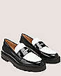 Stuart Weitzman,Parker Lift Loafer,Loafer,Patent leather,Black & White,Angle View
