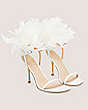 Stuart Weitzman,Plume 100 Sandal,Sandal,Smooth leather & feather,White,Angle View