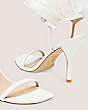 Stuart Weitzman,Plume 100 Sandal,Sandal,Smooth leather & feather,White,Detailed View