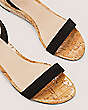 Stuart Weitzman,Avenue 35 Ankle-Strap Wedge Sandal,Sandal,Suede & cork,Black,Detailed View