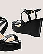 Stuart Weitzman,Avenue 75 Wedge Sandal,Sandal,Patent leather,Black,Detailed View