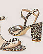 Stuart Weitzman,Dancer 75 Block Sandal,Sandal,Spotted cheetah suede,Golden Beige,Detailed View