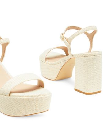 Stuart Weitzman,DANCER MID BLOCK PLATFORM SANDAL,Leather,Raffia,Rubber,Sandals,Party,,Detailed View