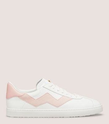 Stuart Weitzman,DARYL SNEAKER,Sneaker,Leather & suede,White & Rosewater,Front View