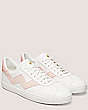 Stuart Weitzman,DARYL SNEAKER,Sneaker,Leather & suede,White & Rosewater,Angle View