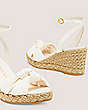 Stuart Weitzman,Playa Espadrille Knot Wedge,Sandal,Lacquered nappa leather & jute,Seashell & Natural,Detailed View