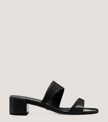 Stuart Weitzman,Mule Miami 35,Slide,Cuir verni,Noir