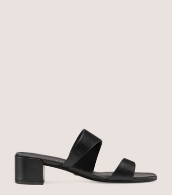 Stuart Weitzman,Mule Miami 35,Slide,Cuir nappa verni,Noir,Front View