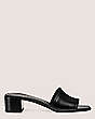 Stuart Weitzman,CAYMAN 35 BLOCK SLIDE,Slide,Lacquered Nappa Leather,Black,Front View
