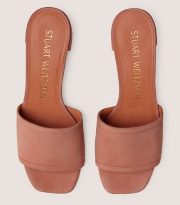 Stuart Weitzman,MULE À TALON BLOC CAYMAN 35,Slide,Suède,Terre cuite