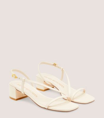 Stuart Weitzman,Soiree 35 Sandal,Sandal,Smooth Leather,Seashell,Angle View