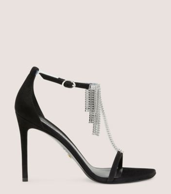 Stuart Weitzman,Sandale Nudistcurve Superglam 100,Sandal,Suède,Noir