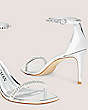 Stuart Weitzman,Nudistcurve Glam II 85 Sandal,Sandal,Specchio & crystal,Silver & Clear,Detailed View