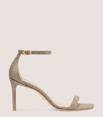 Stuart Weitzman,Nunakedcurve 85 Sandal,Sandal,New Noir,Adobe Beige