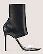 Stuart Weitzman,Frontrow Stretch Bootie,Bootie,Stretch nappa leather & PVC,Black & Clear,Front View