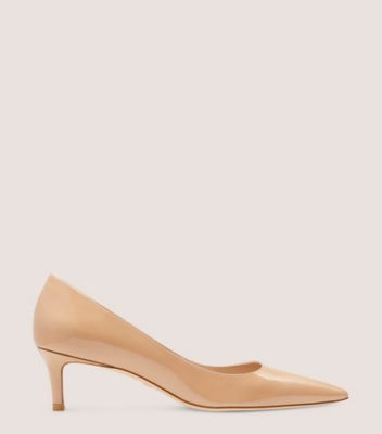 Stuart Weitzman,STUART 50 PUMP,Leather,Rubber,Pumps,Work,Beige,Front View