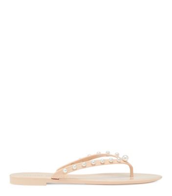 Stuart Weitzman,Goldie Jelly Flip Flop,Slide,Shine rubber,Poudre,Front View