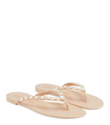 Stuart Weitzman,Goldie Jelly Flip Flop,Slide,Shine rubber,Poudre,Angle View