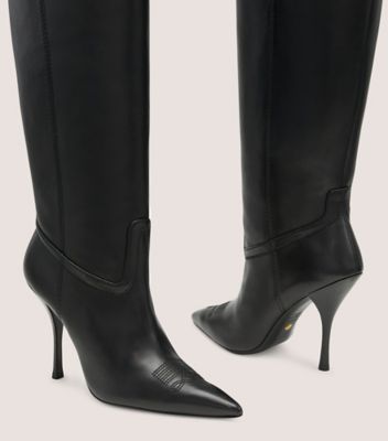 Stuart Weitzman,Botte Outwest 100,Boot,Cuir nappa,Noir