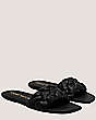 Stuart Weitzman,BRAIDA FLAT SLIDE,Slide,Lacquered Nappa Leather,Black,Angle View