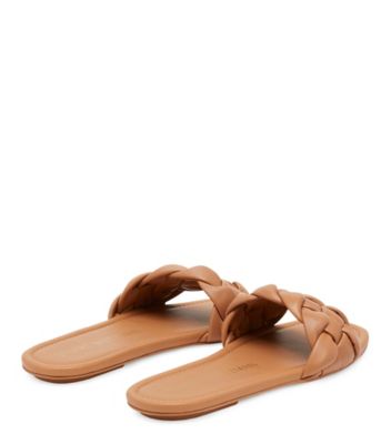 Stuart Weitzman,BRAIDA FLAT SLIDE,Nappa Leather,Rubber,Slides,Braided,Casual,