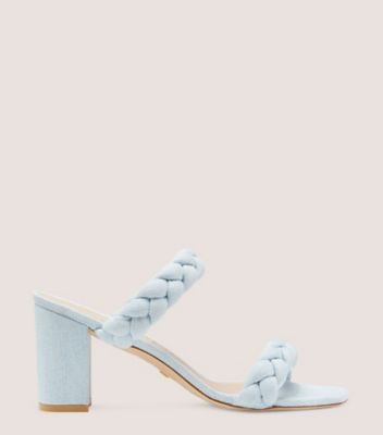 Stuart Weitzman,Braida Aleena 75 Block Sandal,Slide,Vintage denim,Light Wash Denim,Front View