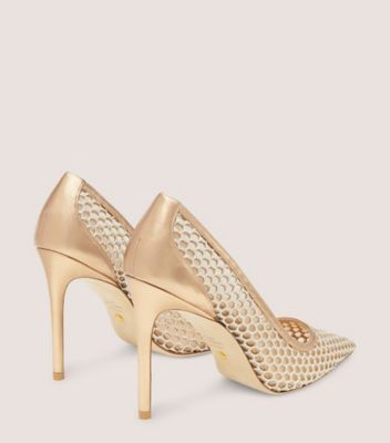 Gold mesh cheap pumps