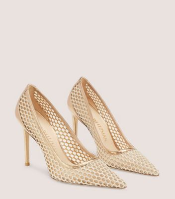 Stuart weitzman store gold pumps