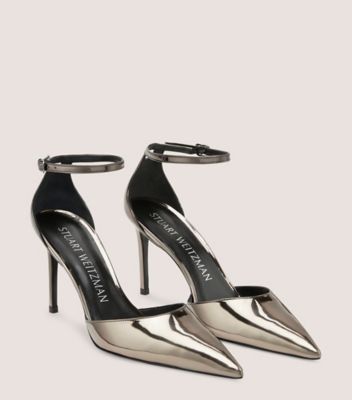 Stuart Weitzman,Stuart 85 Strap Pump,Pump,Specchio leather,Gunmetal