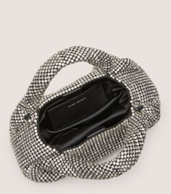 Stuart Weitzman,LE MINI SAC FOURRE-TOUT BRILLANT MODA,Tote,Maille avec cristaux,Transparent,Top View