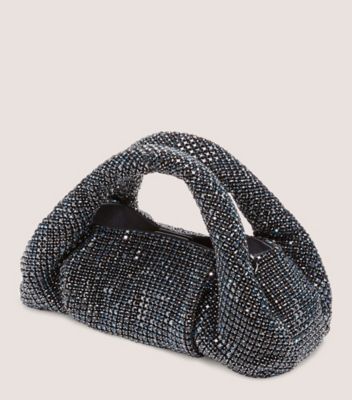 Stuart Weitzman,LE MINI SAC FOURRE-TOUT BRILLANT MODA,Tote,Maille avec cristaux,Denim,Side View