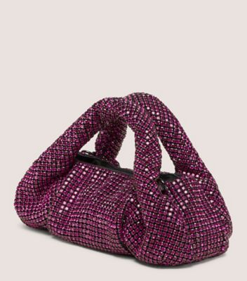 Stuart Weitzman,MODA SHINE MINI TOTE,Mesh,Shoulder Bag,Plastic,Crystal,Rhinestones,Embellished,Formal,Metallic,Side View