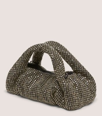 Stuart Weitzman,LE MINI SAC FOURRE-TOUT BRILLANT MODA,Tote,Maille avec cristaux,Greige,Side View