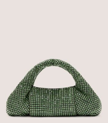 Stuart Weitzman,LE MINI SAC FOURRE-TOUT BRILLANT MODA,Tote,Maille avec cristaux,Peridot,Front View