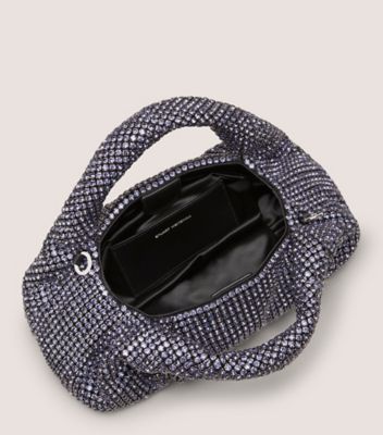 Stuart Weitzman,LE MINI SAC FOURRE-TOUT BRILLANT MODA,Tote,Maille avec cristaux,Tanzanite,Top View