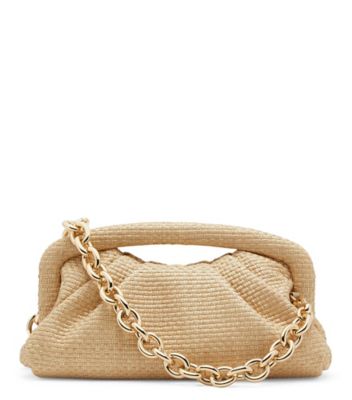 Stuart Weitzman,The Moda Frame Pouch,Pouch,Woven straw,Wheat,Front View