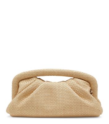 Stuart Weitzman,The Moda Frame Pouch,Pouch,Woven straw,Wheat