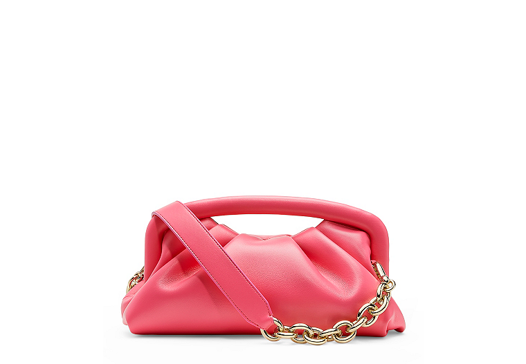 Stuart Weitzman,The Moda Frame Pouch,Pouch,Leather,Hot Pink,Front View